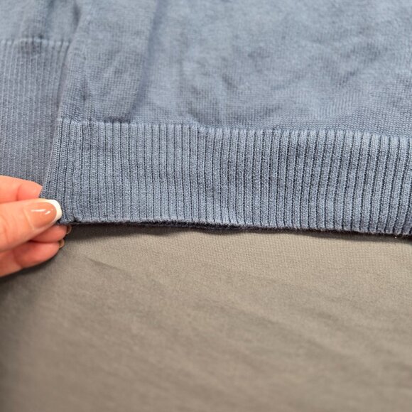 🐊 Lacoste Blue V-Neck Button Cardigan | Size 38 (Small) - Picture 13 of 16